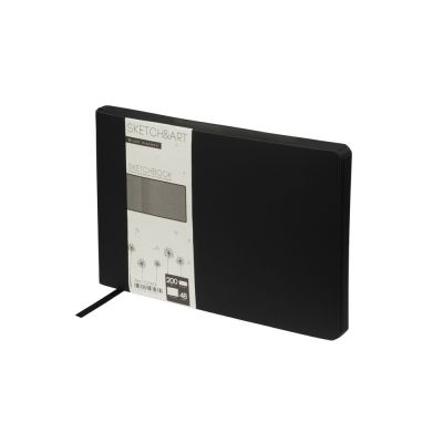 Скетчбук Sketch & Art в мягком переплете 210х140 мм, 48 л. черной бумаги 200 гр., черный-0