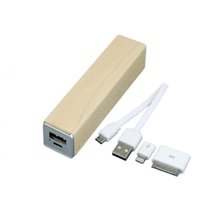 PB-wood1 Универсальное зарядное устройство power bank прямоугольной формы. 2200MAH. Белый-1