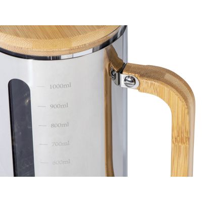 Френч-пресс в стальном корпусе и ручкой из бамбука Coffee break, 1000 мл-4