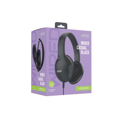 HIPER Наушники накладные WIRED CASUAL BLACK HTW-OV1-9