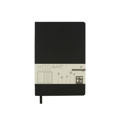 Скетчбук Sketch & Art в мягком переплете 140х210 мм, 100 л. бежевой бумаги 100 гр., черный-1