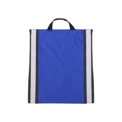 Рюкзак-мешок Savy со светоотражающими полосами по бокам, синий-4