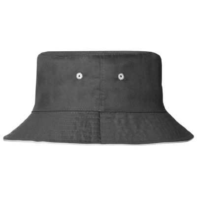 Панама с контрастной окантовкой , темно-серый/белый-2