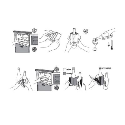 Охладитель-чехол для бутылки вина или шампанского Cooling wrap, черный-3