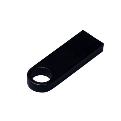 USB 2.0-флешка на 8 Гб с мини чипом и круглым отверстием, черный-0