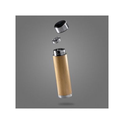Термос CEDRO из нержавеющей стали 304 и бамбука с заварочным устройством, 480 мл, натуральный-4