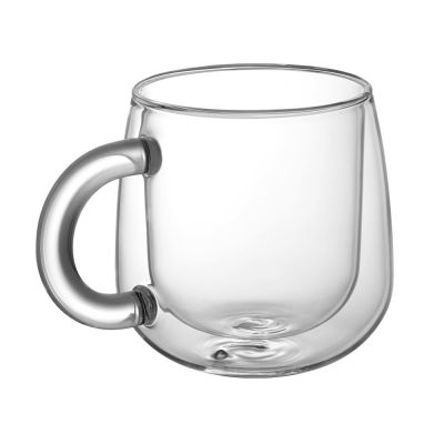 Кружка с двойными стенками с широкой ручкой Fog, прозрачный-2