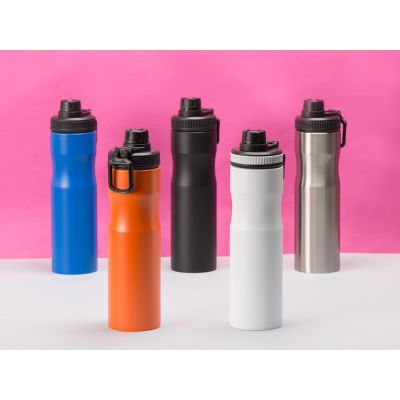 Бутылка для воды Supply Waterline, нерж сталь, 850 мл, серебристый/черный-10