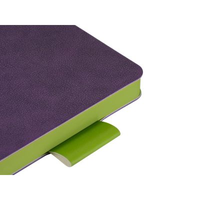 Ежедневник А5 датированный Boston 2026, фиолетовый с салатовым обрезом-4