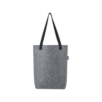 Эко-сумка Felta объемом 12 л из фетра, переработанного по стандарту GRS, с широким дном, средне-серый-1