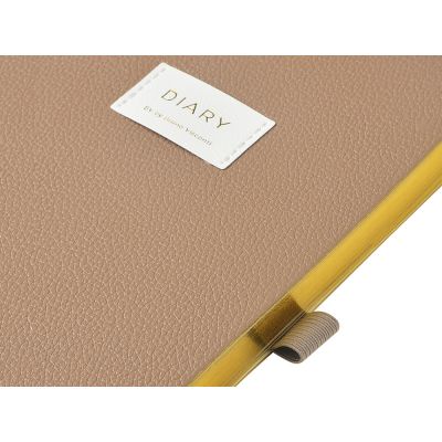 Ежедневник недатированный А5 Total beige с нашивкой, бежевый-5