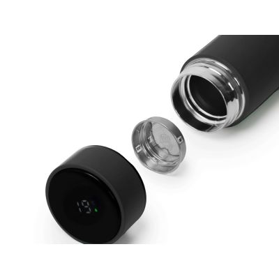 Термос FAMILY MARK LED, soft touch (Серый)-1