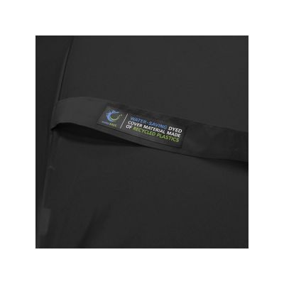 Зонт-трость 1084 Colorline с цветными спицами и куполом из переработанного пластика, черный/синий-2