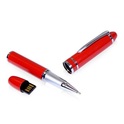 USB-флешка на 32 Гб в виде ручки с мини чипом, красный-0