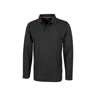 Рубашка поло Point мужская с длинным рукавом, черный-0