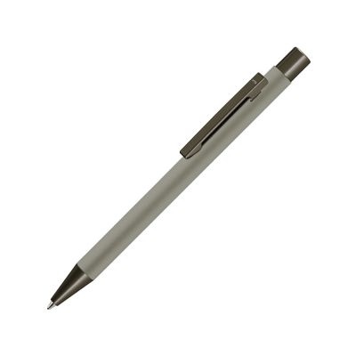 Ручка шариковая UMA STRAIGHT GUM soft-touch, с зеркальной гравировкой, серый-0