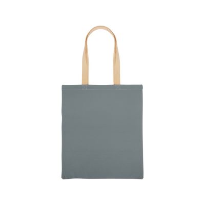 Сумка для шопинга Twin двухцветная из хлопка, 180 г/м2, серый/натуральный-5