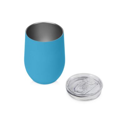 Термокружка Sense Gum, soft-touch, непротекаемая крышка, 370мл, голубой-1