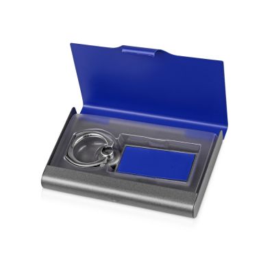 Набор Slip: визитница, держатель для телефона, серый/синий-0