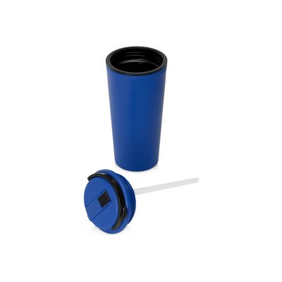 Стакан-тамблер Parma со встроенной трубочкой, 350 мл, цвет синий-1