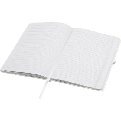 Teak блокнот А5 из переработан. материала в твердой обложке с линован. страницами - Белый-3