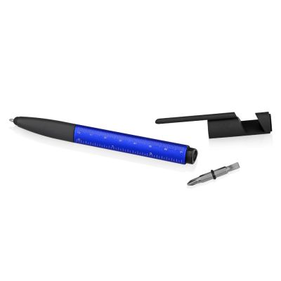 Ручка-стилус металлическая шариковая многофункциональная (6 функций) Multy, синий-6