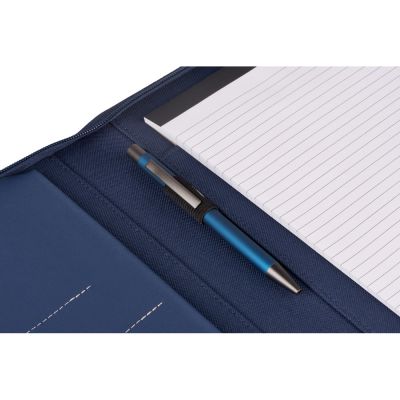 Портфолио А4 из RPET на молнии Harvey, 40 л FSC бумаги, синий-5