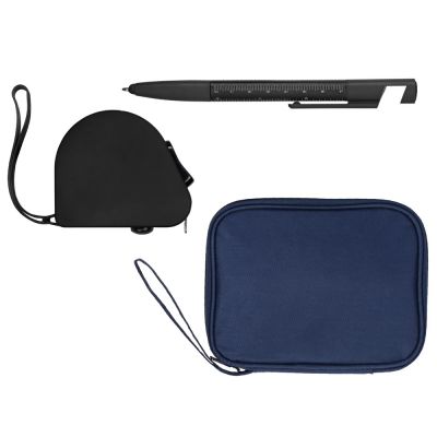 Подарочный набор с ручкой и рулеткой, черный-0