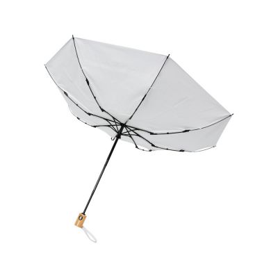 Автоматический складной зонт Bo из переработанного ПЭТ-пластика, белый-4