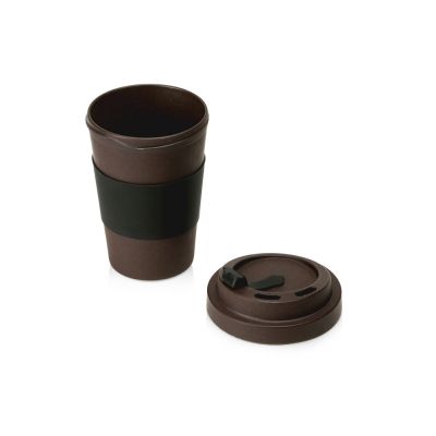 Стакан из кофе с силиконовой манжетой Latte, коричневый-2