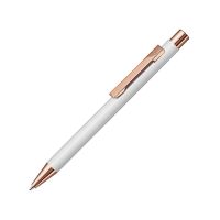 Ручка шариковая металлическая STRAIGHT RO GO, белый/золотистый