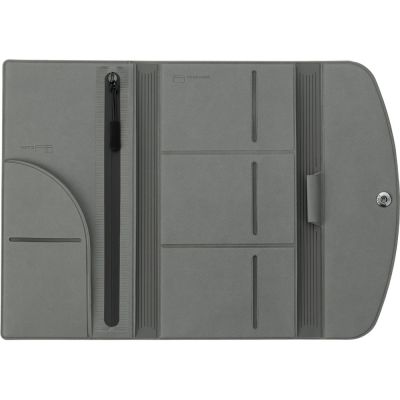 Органайзер для документов на кнопке с отделением для купюр и ручки, упаковка в индивидуальный пакет, серый-4