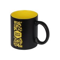 Кружка с покрытием для гравировки Subcolor BLK, черный/желтый (Р)