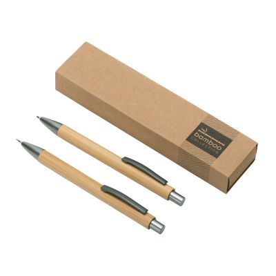 Набор ручка и механический карандаш Tender bamboo, натуральный-0