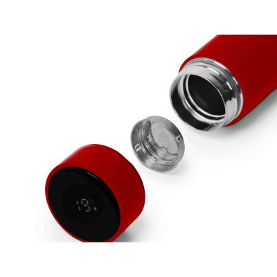 Термос FAMILY MARK LED, soft touch (Красный)-1