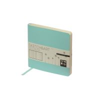 Скетчбук Sketch & Art в мягком переплете 145х145 мм, 100 л. бежевой бумаги 100 гр., мятный