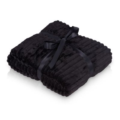 Плед Wave флисовый, черный-0