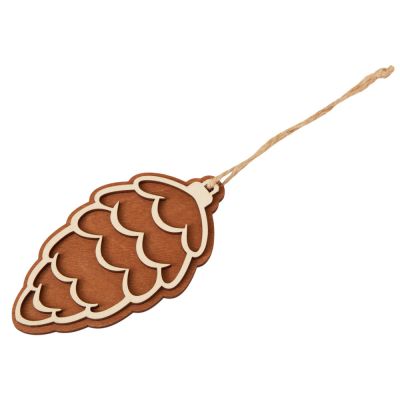 Подвеска шишка с цветной подложкой, коричневая подложка-0