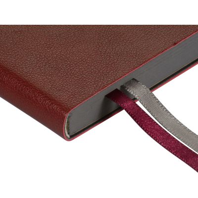 Ежедневник А5 датированный Boston 2026, бордовый с серым обрезом-2