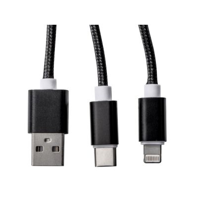 Кабель для зарядки Tres с брелоком, черный-2