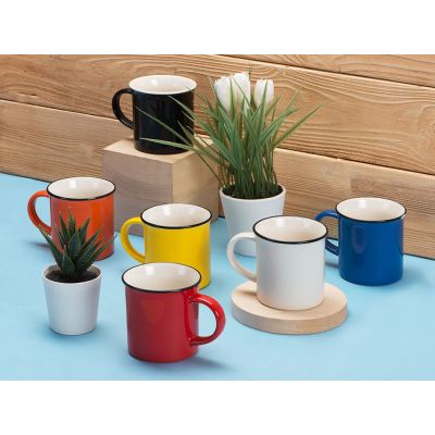 Кружка Countryside S с черным ободком, белая внутри, цветная снаружи, белый-2