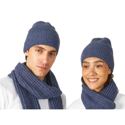 Шапка Nordend, крупный риб, темно-синий меланж-0