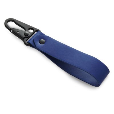 Брелок-ремувка из эко-кожи с карабином Domino, темно-синий-0