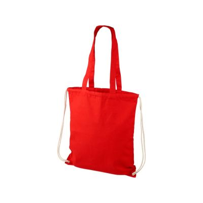 Рюкзак со шнурком Eliza из хлопчатобумажной ткани плотностью 240 г/м2, красный-0