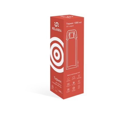 Термос Relaxika 101 (1 литр), красный (без лого)-11