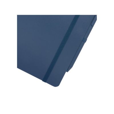 Блокнот Thalaasa формата А5 в твердой обложке из океанического пластика с шариковой ручкой - Синий-4