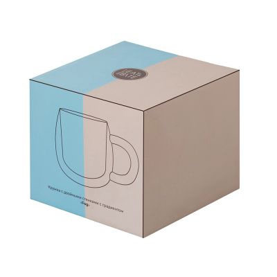 Кружка с двойными стенками с широкой ручкой и градиентным покрытием Fog, красный-4