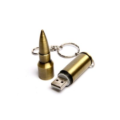 Флешка в виде патрона от AK-47, 64 Гб, бронзовый-1