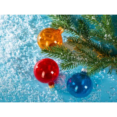 Стеклянный шар красный полупрозрачный, заготовка шара 6 см, цвет 13-3