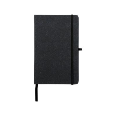 Блокнот Atlana размером A5 с отделкой из кусочков кожи, черный-1